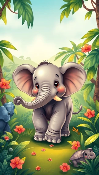 Baby Elephant Phone Wallpaper