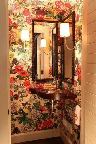 Chiang Mai Dragon Wallpaper Eclectic Bathroom Liz Caan Interiors