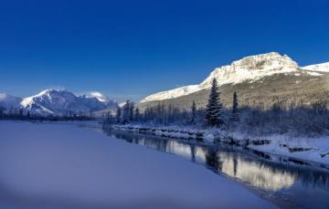 Wallpaper Winter Snow Mountains River Montana Glacier