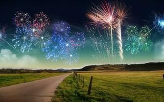 Outrageous Scenery Bright Fireworks Field
