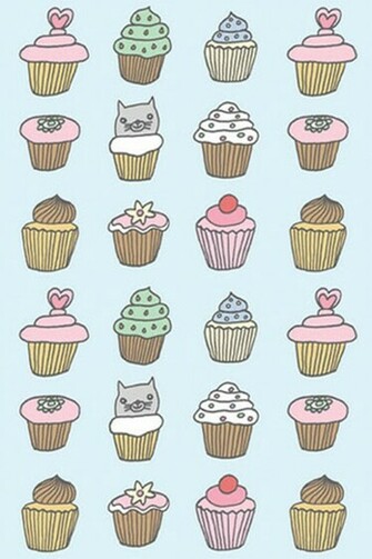 Cupcakes Pattern iPhone Wallpaper HD