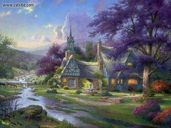 Tags Thomas Kinkade Pics Cottage Clocktower Is A