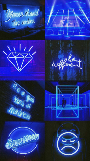 Neon Blue Background Wallpaper