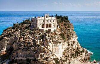 Wallpaper Rock Castle Italy The Tyrrhenian Sea Tropea
