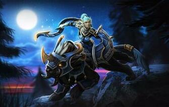 Wallpaper Luna Moon Rider Dota Night Forest