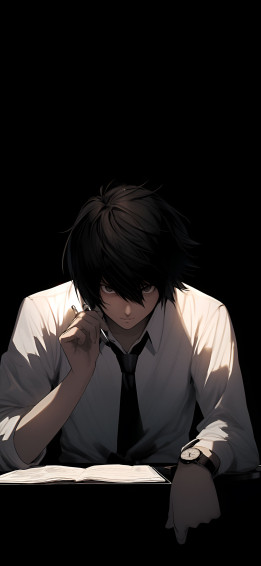 Death Note L Black Art Wallpaper Dark Anime iPhone