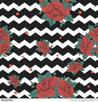 Vector Seamless Pattern Anchored With A Flower On Background Of