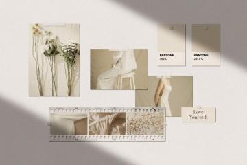 Realistic Mood Board Mockups Psd Desktop Wallpaper Art Cute