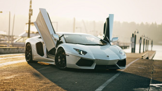 Wallpaper 4k White Lamborghini Aventador