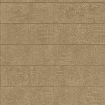 Contemporary Faux Leather Tan Soft Crocodile Wallpaper R3668 Double