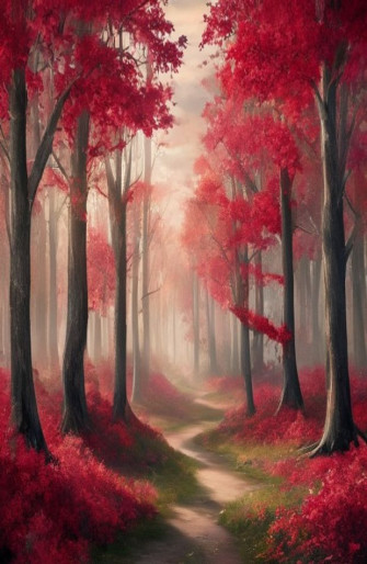 Red Forest Wallpaper