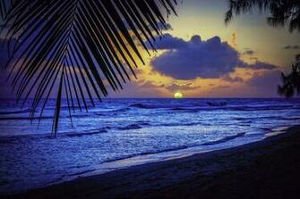 Caribbean Sea Silhouette List Sunset Evening Barbados Sun Wallpaper