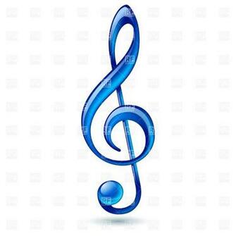 Shiny Blue Treble Clef On White Background Royalty