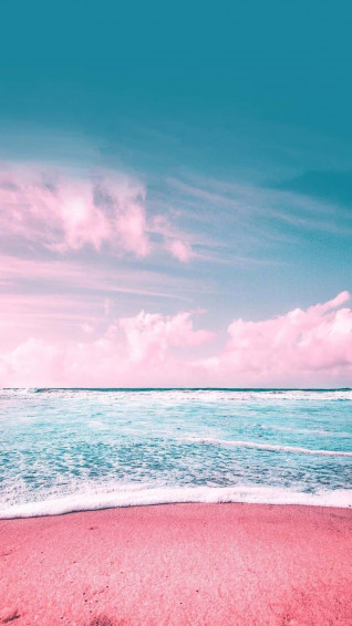 Pink Beach Sunset Wallpaper