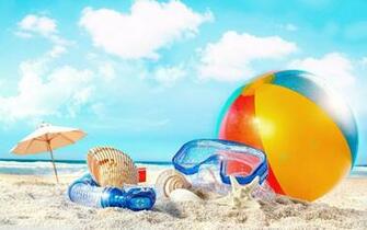 Ava Berlin On Beach Balls Summer Wallpaper