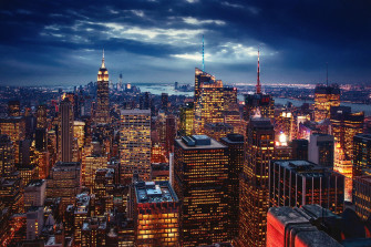 Building Lights Usa Night Evening New York City Wallpaper HD