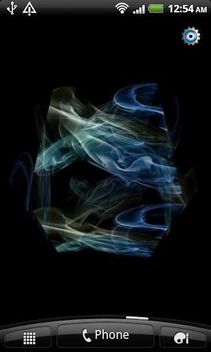 Screen With An Amazing Creative Smoke 3d Photo Cube Live Wallpaper