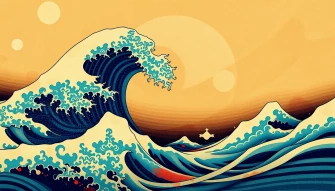 Japanese Wave Computer Wallpaper