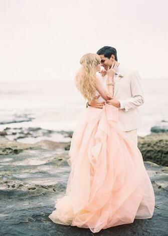 Daydreaming Image Peach Wedding Dress HD Wallpaper And Background