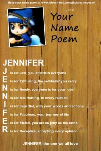 Jennifer Name Image Poem By