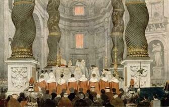 Wallpaper Jean Auguste Dominique Ingres Papal Mass In The