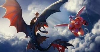 Hiccup And Toothless Vs Hiro Baymax By Detkef
