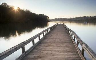 Covered Bridges Lake Scenery Wallpaper Desktop Background
