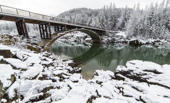 Px Glacier Winter Bridge Wallpaper