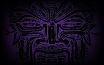 Abstract Tribal Wallpaper Purple Faces