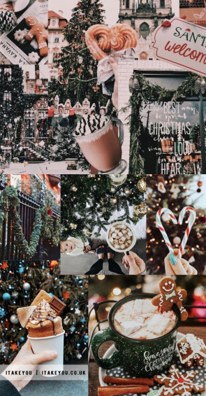 Christmas Collage Wallpaper Ideas Green I Take You