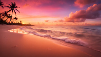 Tropical Beach Sunset Wallpaper