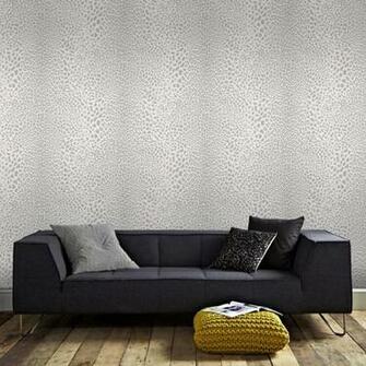 Leopard White Silver Wallpaper By Graham And Brown
