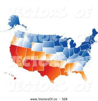 United States Of America Map With All Over A White Background