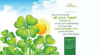 March Trust In The Lord Desktop Calendar Wallpaper