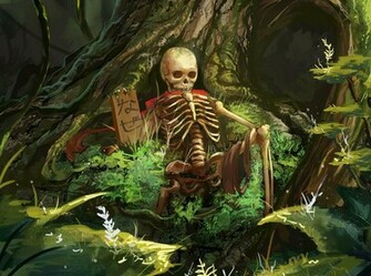 Forests Skeleton Fantasy Skull Skeletons Wallpaper Background