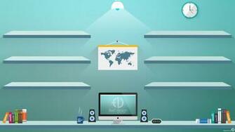 Digital Art World Map Clocks Computer Shelves Lamps