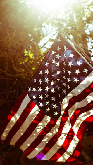 Basking Flag Of America iPhone Wallpaper