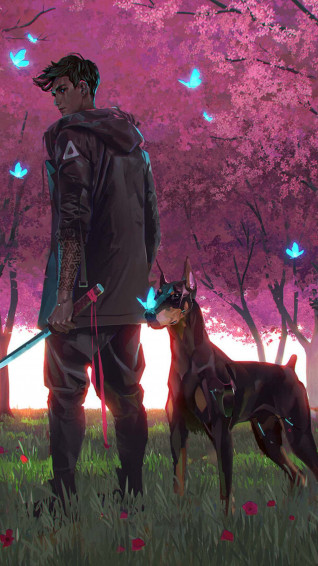 Anime Dog Background Wallpaper
