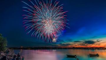 Beach Fireworks Wallpaper On