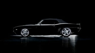 Black Vintage Chevrolet Camaro Convertible Desktop Pc And Mac