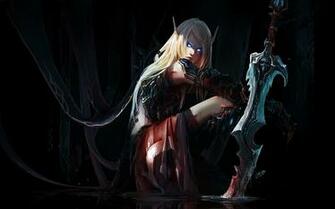 Elf Warrior Blood Death Knight World Of Warcraft Wallpaper