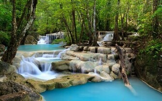 Tropical Waterfall Scenery HD Wallpaper