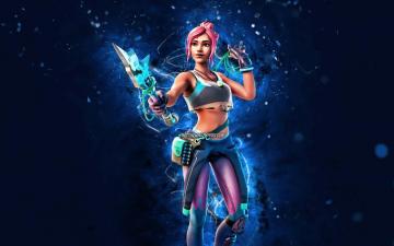 Wallpaper Ocean 4k Blue Neon Lights Fortnite Battle