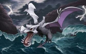 Aerodactyl Pokemon Dragon Sea Waves