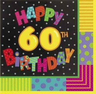 Infinite BirtHDay 60th Party Napkins In Packs Of Wizard