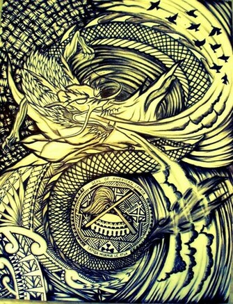 Dragon And American Samoa Seal By Tpetelo