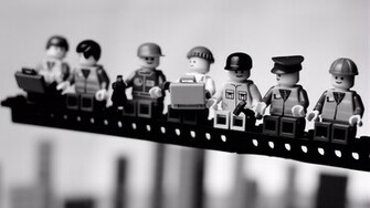 Lego Lunch Atop A Skyscraper