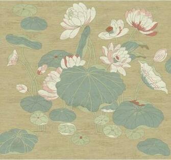 Aged Elegance Lotus Wallpaper Modern By