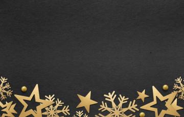 Wallpaper Winter Snowflakes Golden Black Background