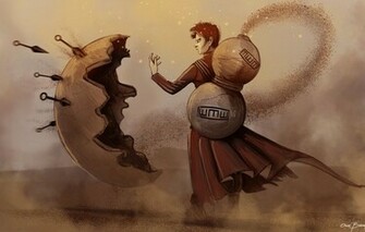 Wallpaper Art Naruto Gaara Kazekage Man Sand Anime